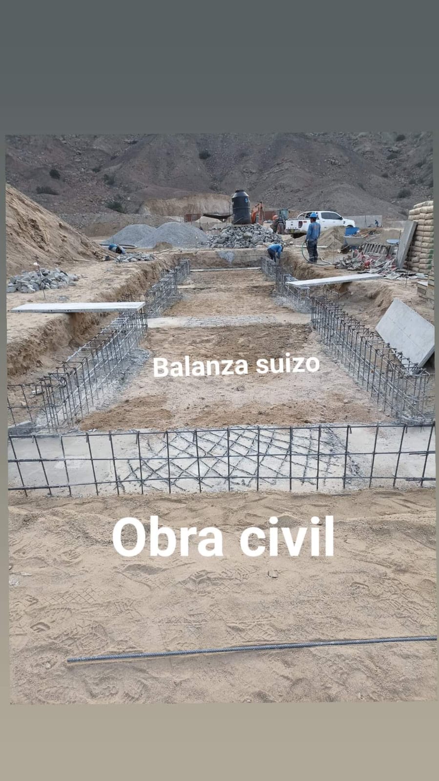 Obra civil de balanza camionera de 18mts