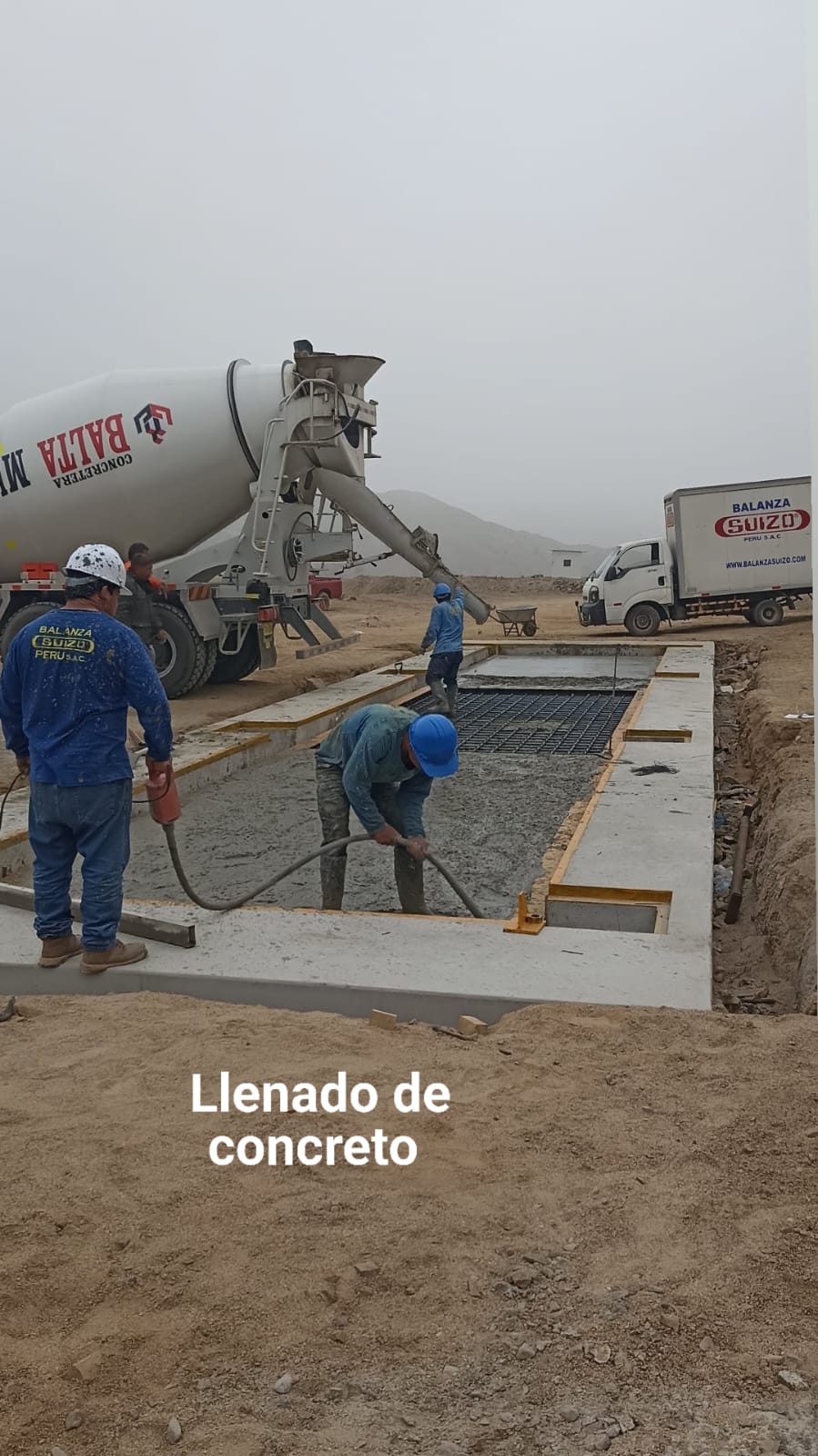 llenado de la balanza camionera de 18mts